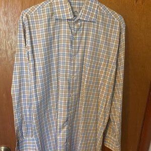Peter Millar 100% Cotton Long sleeve Dress Shirt, size Medium